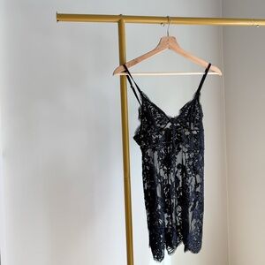 NWOT Victoria’s Secret Black Lace Slip Dress